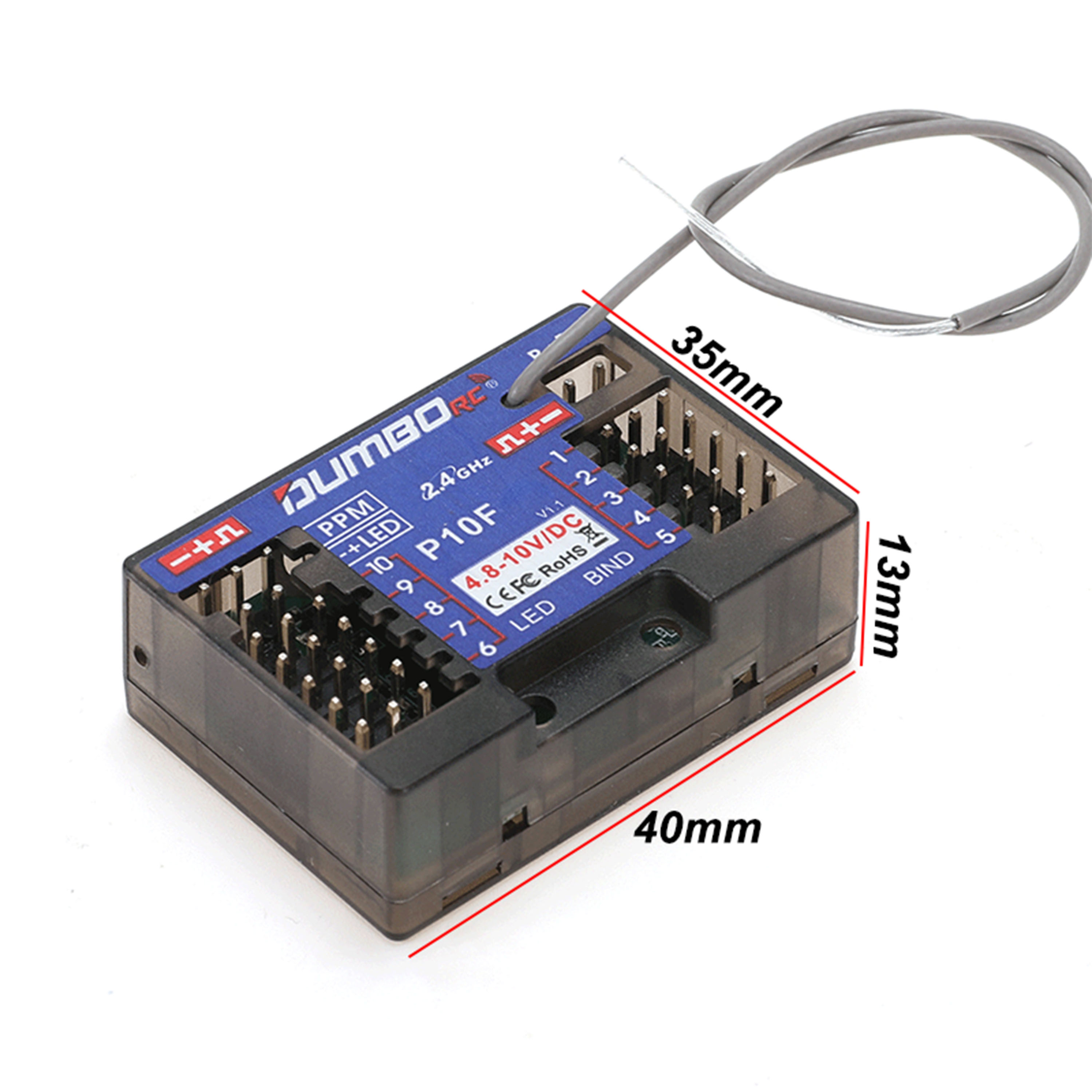 DUMBORC P10F P10FG 10CH 2.4GHz - Drone Racing Receiver recension och pris
