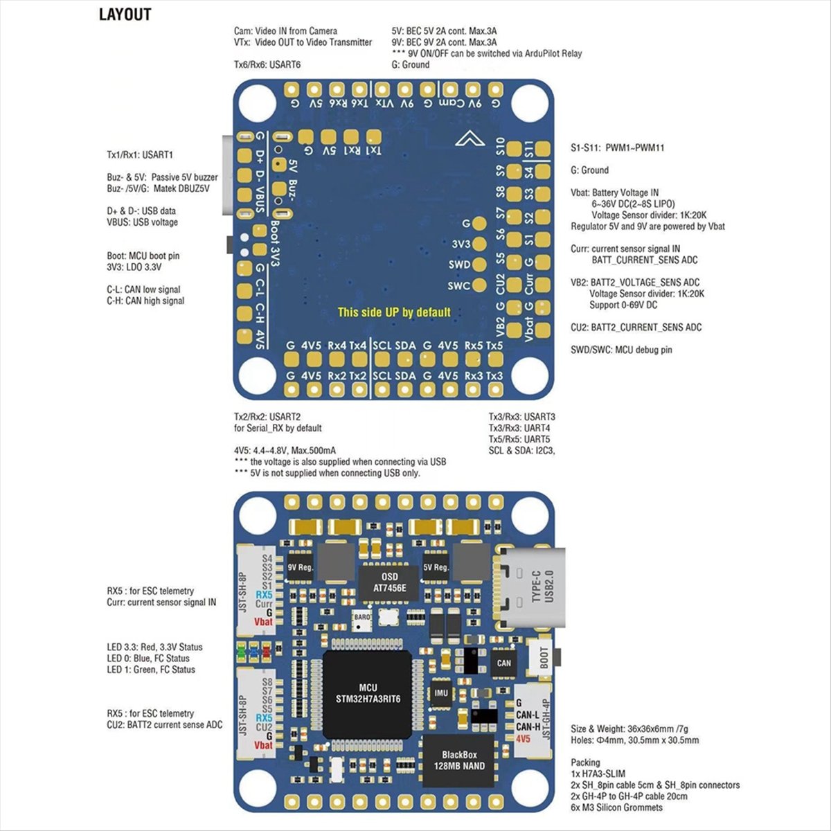 A99X H7A3-SLIM Flight Controll - Drone Racing Flight Controller recension och pris